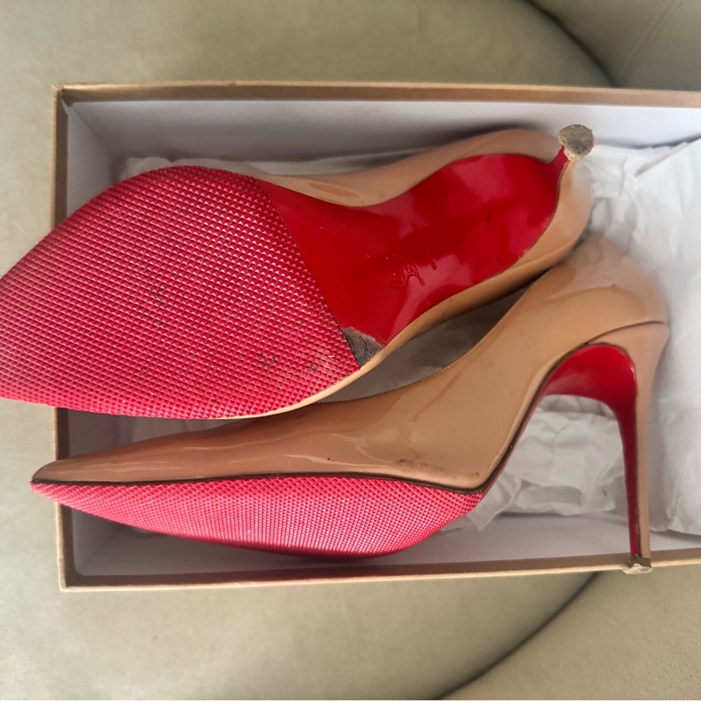 Christian Louboutin Beige Heels DECOLLETE - Picture 10 of 14